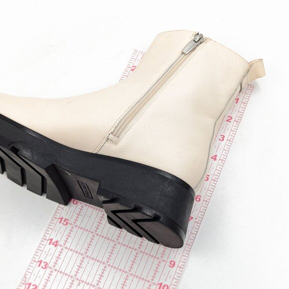Vince Camuto Women Frames White Leather Platform Festival Zip Ankle Boots sz 8.5 - Picture 5 of 11